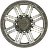 Falcon Ridge Wheel Glide SBL-8S 14x7, 4/156, 5+2, Silver And Gun Metal Gray Wheel