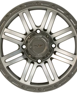 Falcon Ridge Wheel Glide SBL-8S 14x7, 4/137, 5+2, Silver And Gun Metal Gray Wheel