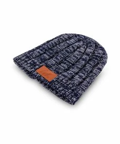 High Lifter Logo Leather Patch Beanie Blue