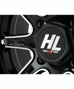 12x7 4/110 4+3 (+10mm) High Lifter HL4 Wheel - Gloss Blk-Mach