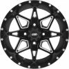 Tornado Matte Black & Machined 14x7 4/110 5+2 Wheel
