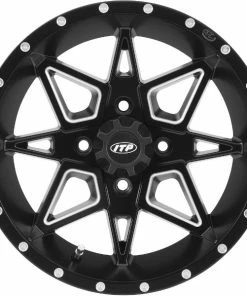 Tornado Matte Black & Machined 14x7 4/137 5+2 Wheel