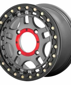 KS240 Recon Beadlock 15x7 4/156 Gun Metal - Gloss Black Ring +38 Wheel -Seizmik Sales KMC KS24057044438 4 L