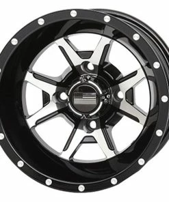 12x7 4/110 2+5 Frontline 556 Black & Machined Wheel